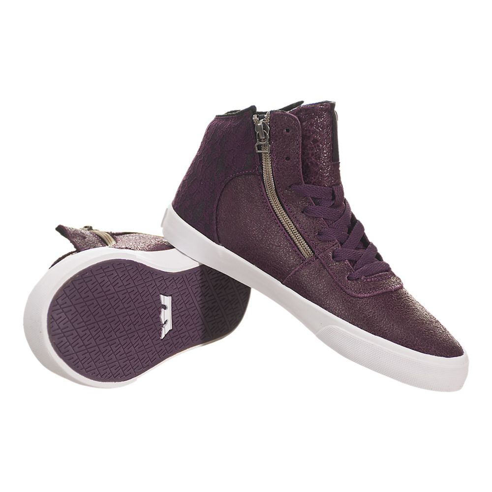 Chaussures de Skate Supra Cuttler Violette Potent Purple/White Femme | TLN-04842090